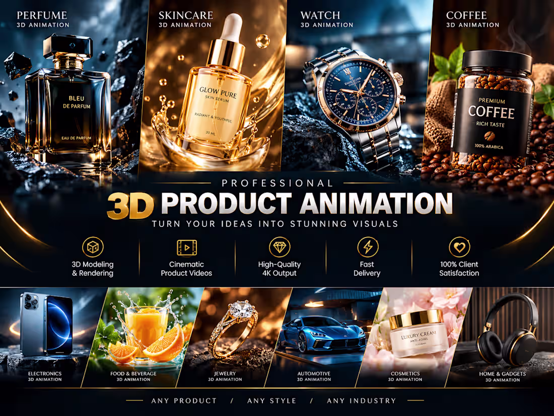 Cover image for Professional 3D Animation & Product Commercials