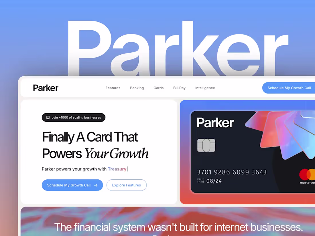 Cover image for Parker | Fintech Startup | Design