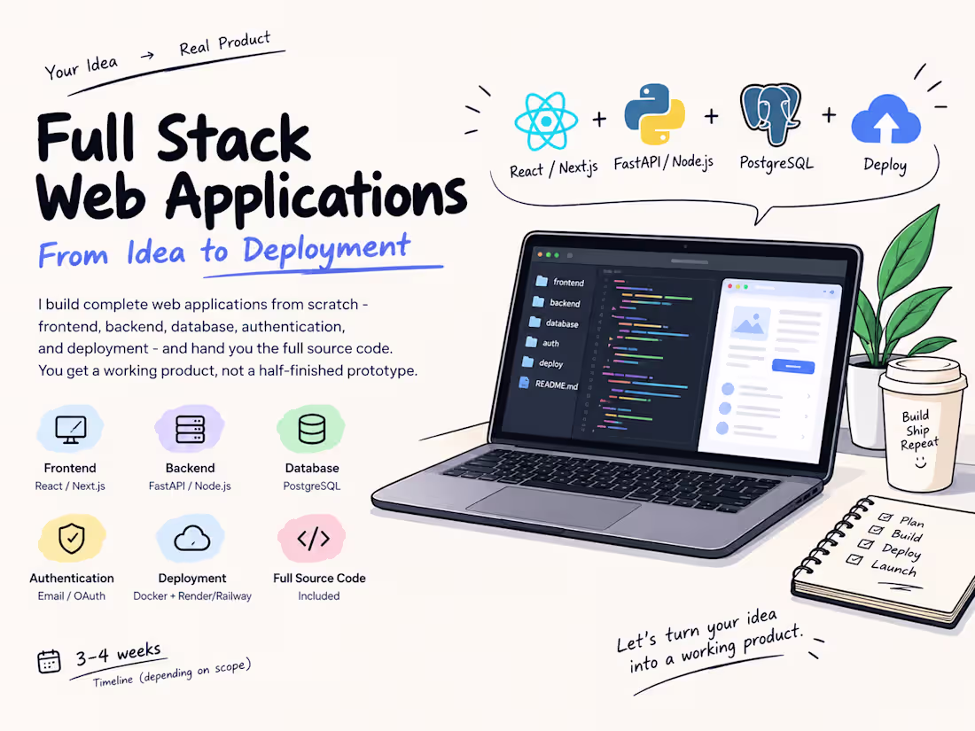 Cover image for Build a Production-Ready Fullstack Web App with React & FastAPI
