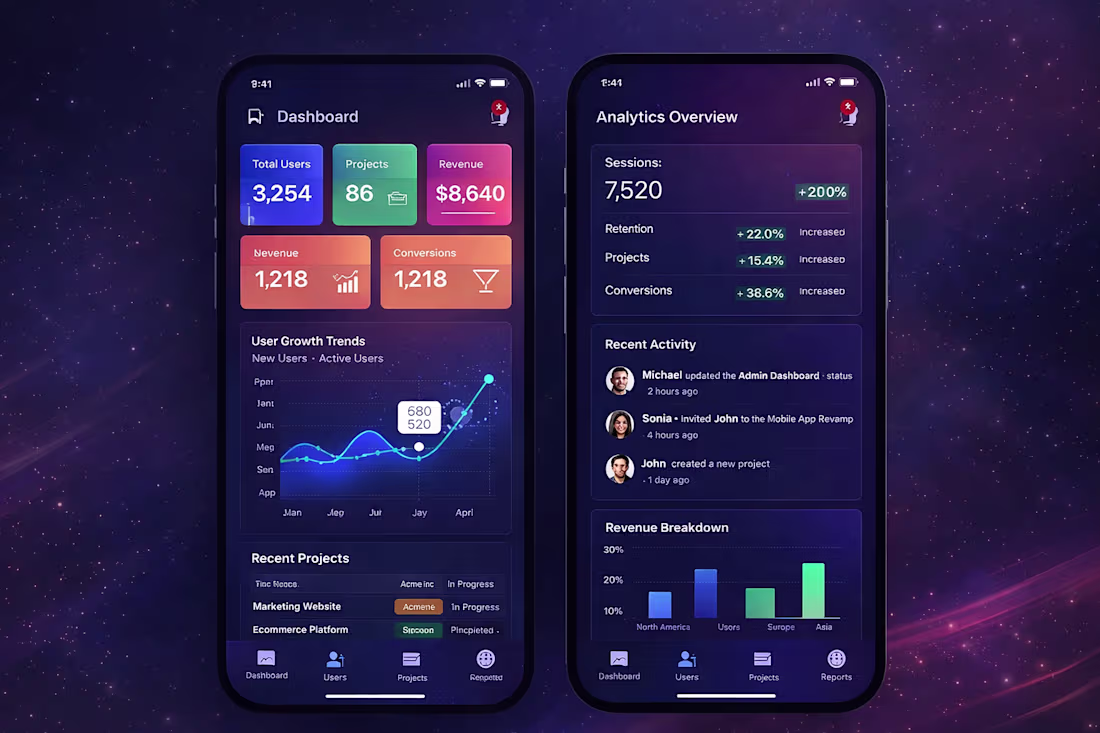 Cover image for Mobile SaaS Dashboard App Mobile SaaS dashboard designed for...