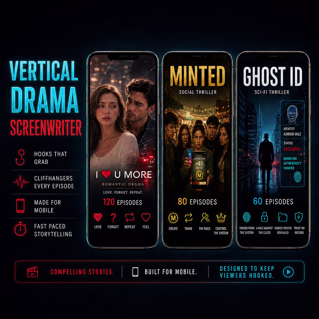 Cover image for Vertical Drama & Microdrama Series Screenwriting