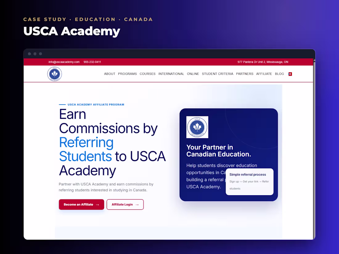Cover image for USCA Academy: referral programme rebuilt and proven