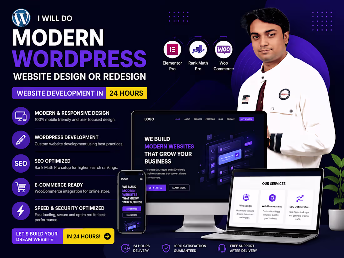Cover image for I will do modern Wordpress website design or redesign.