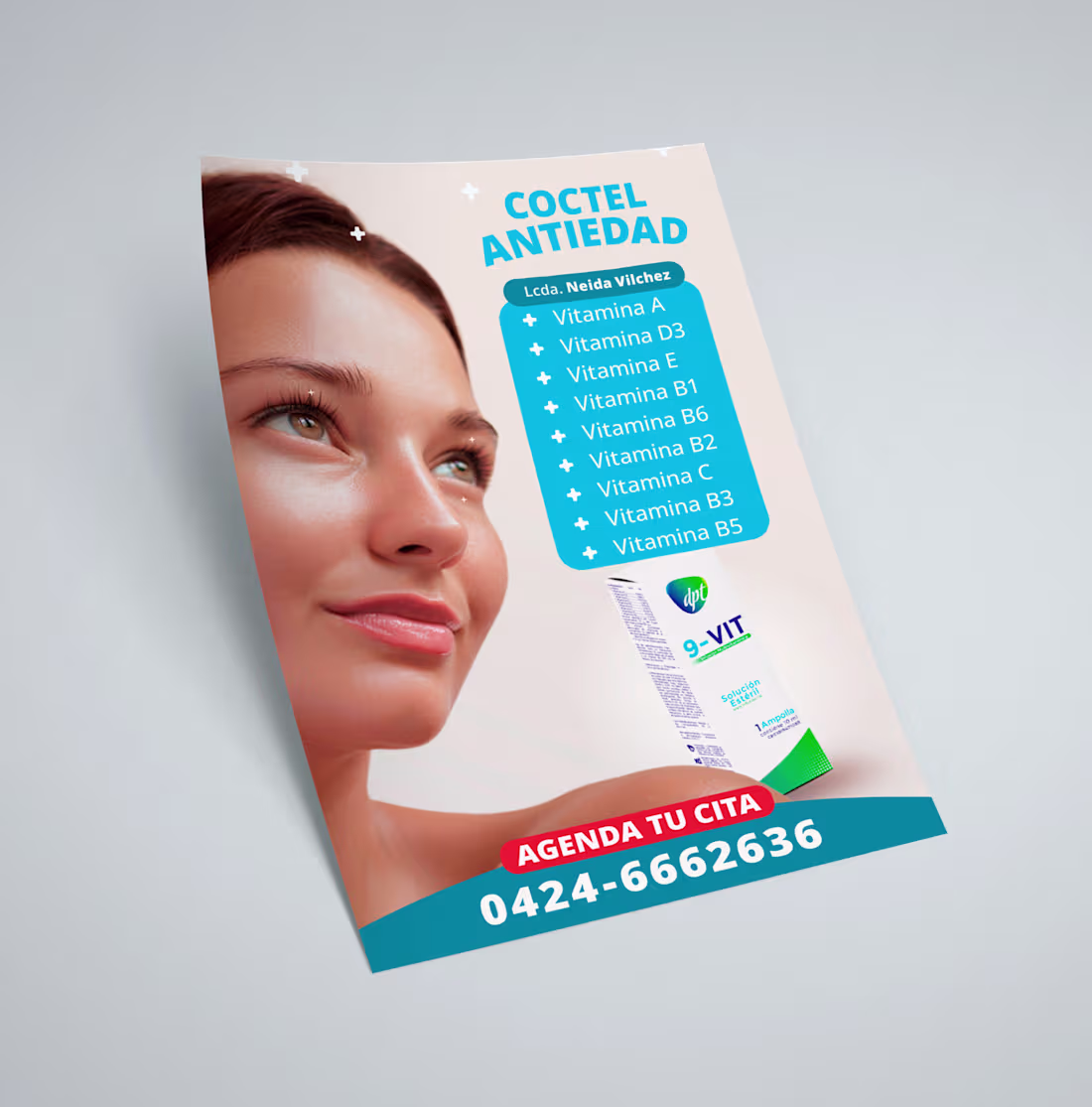 Cover image for flyers publicitarios para doctora, ilustrado y realista