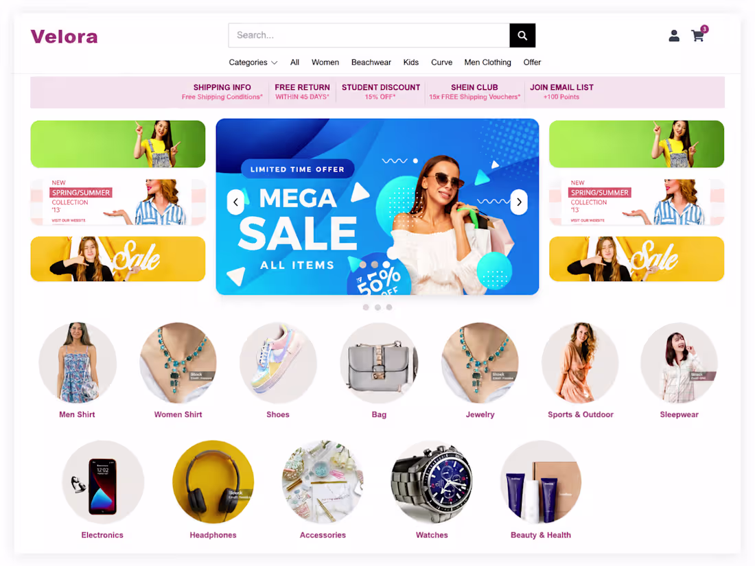 Cover image for Velora — Responsive E-Commerce Storefront