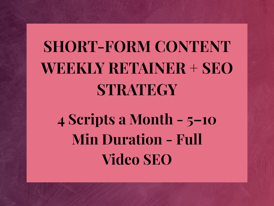 Cover image for Short-Form Content Weekly Retainer + SEO Strategy