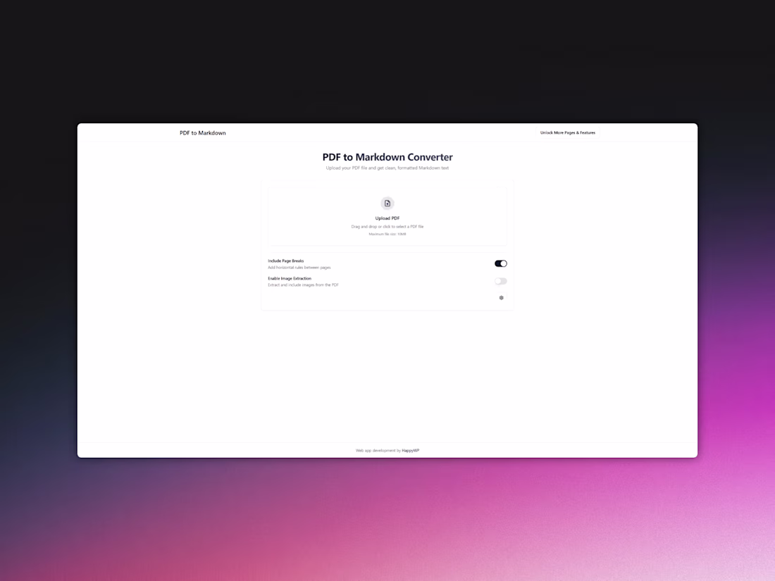 Cover image for PDF to Markdown AI - Web App