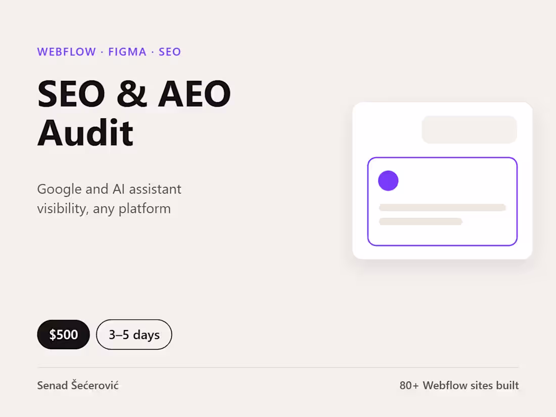 Cover image for SEO & AEO Audit (any platform)