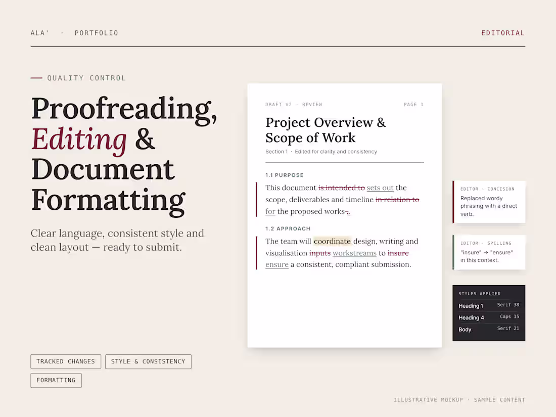 Cover image for Document Editing, Proofreading & Formatting
Project