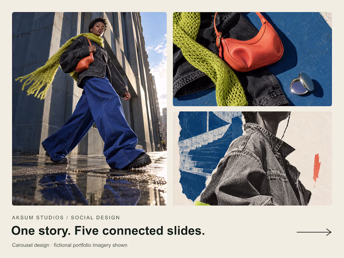 Cover image for Instagram Carousel Design | 5 Connected Slides