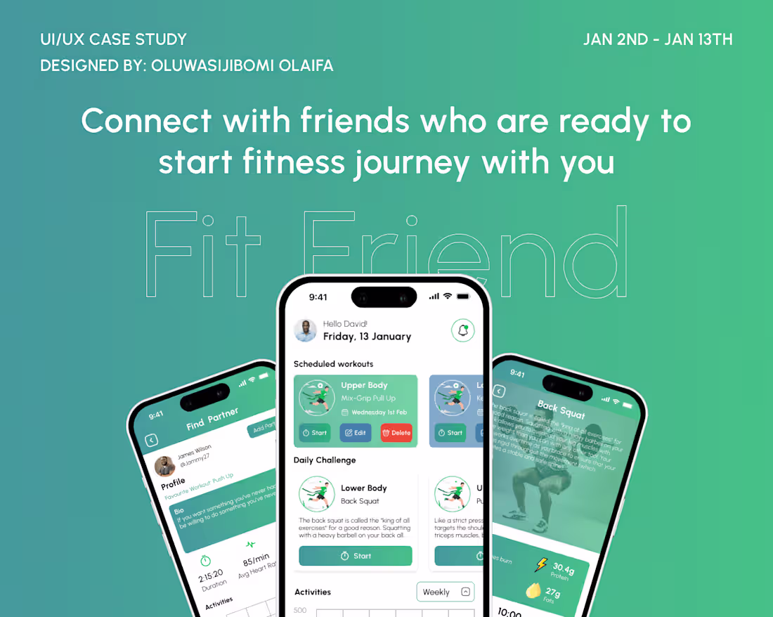 Cover image for Fit Friend Case Study :: Behance