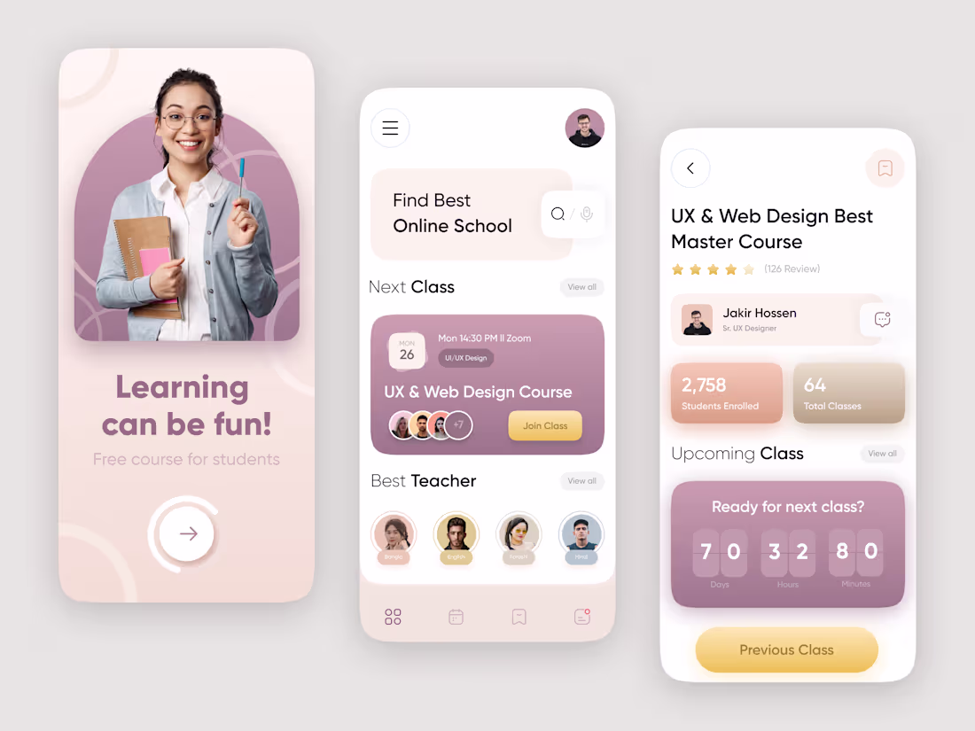 Cover image for Online Education Mobile App UI Design
