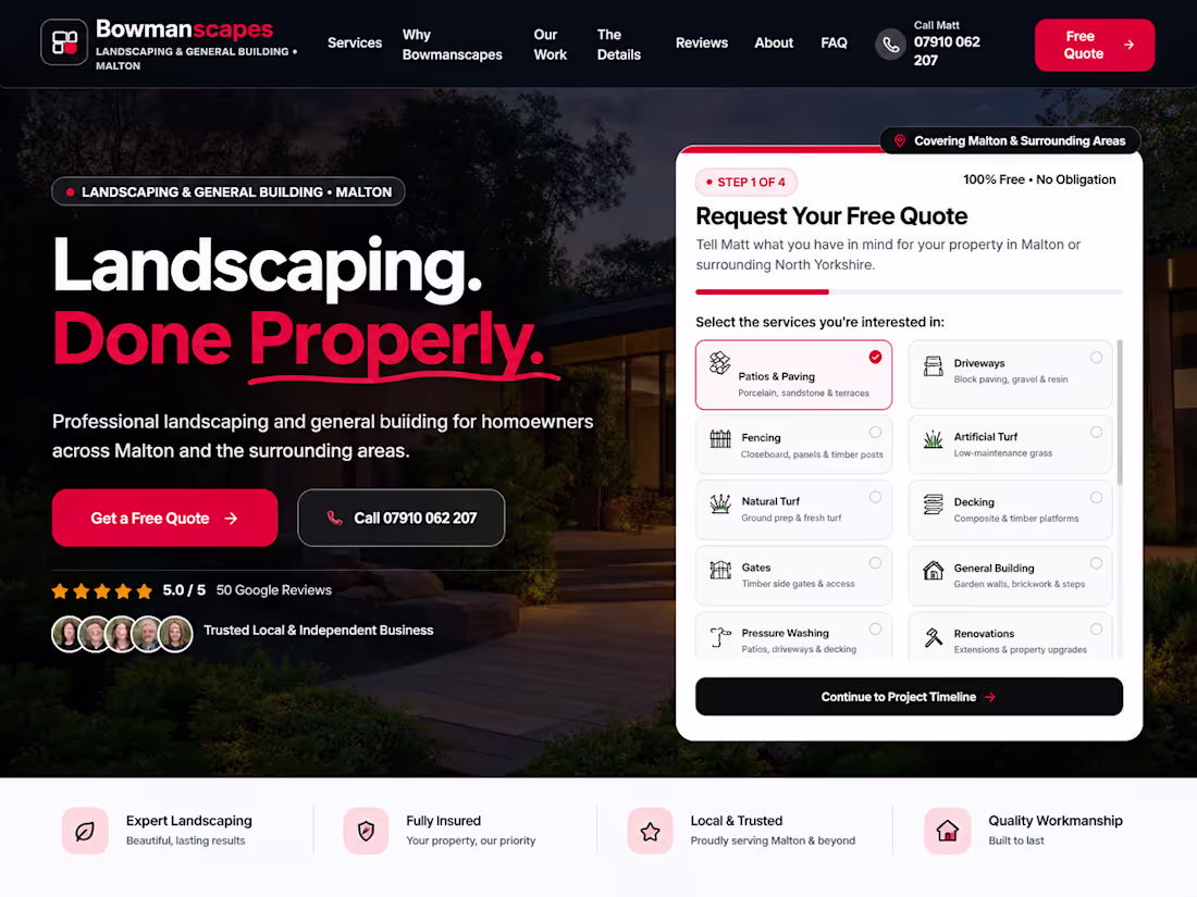 Cover image for Bowmanscapes — Landscaping & Outdoor
