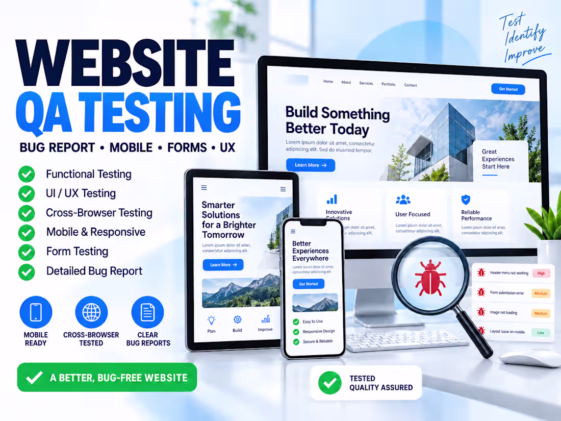 Cover image for I will manually test your website and provide a bug report