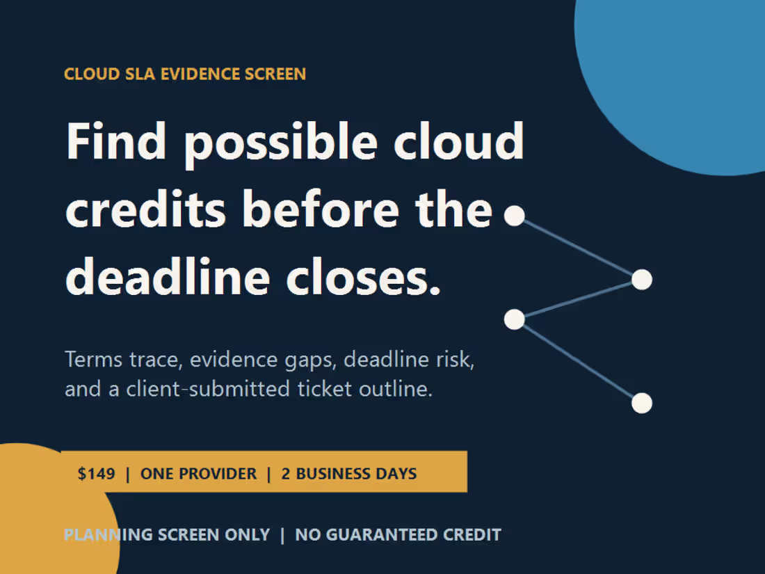 Cover image for Find Possible Cloud SLA Credits Before the Deadline