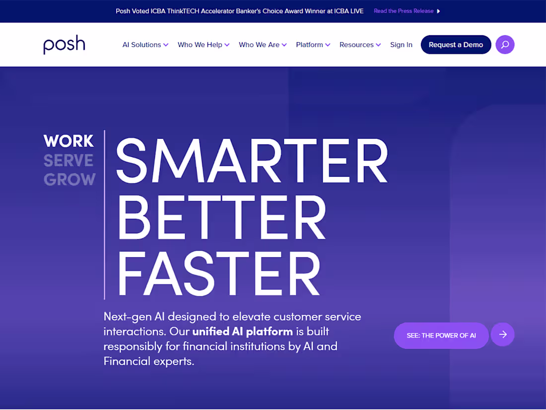Cover image for Posh AI – Elevating Conversational AI for Banking with Webflow