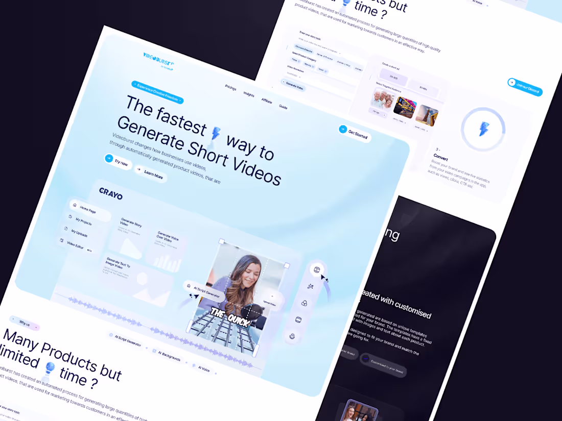 Cover image for Website Builder UI — Landing Page Design