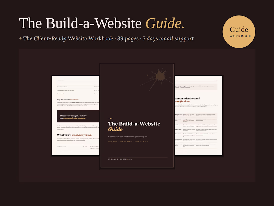 Cover image for Build-a-Website Guide – DIY Coach Website Ebook + Workbook