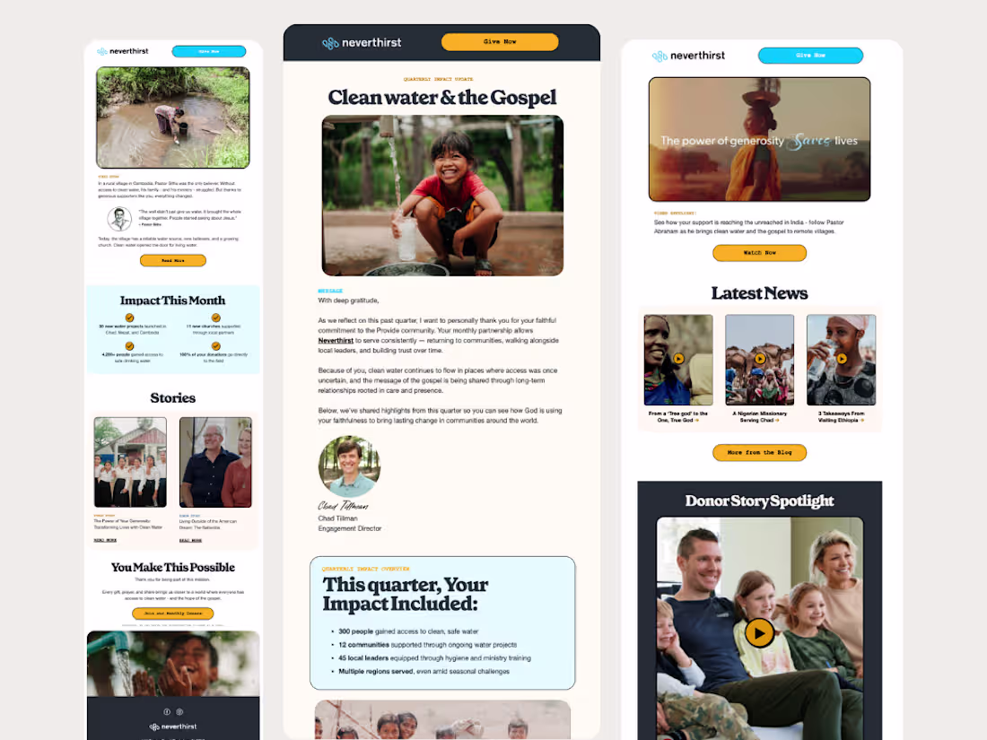 Cover image for Modular, donor-first email system for a global nonprofit