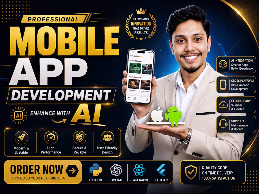 Cover image for Custom Flutter Mobile App Development with AI Integration