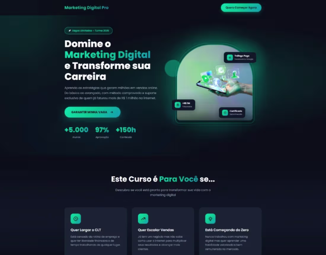 Cover image for High-Converting Marketing Landing Page