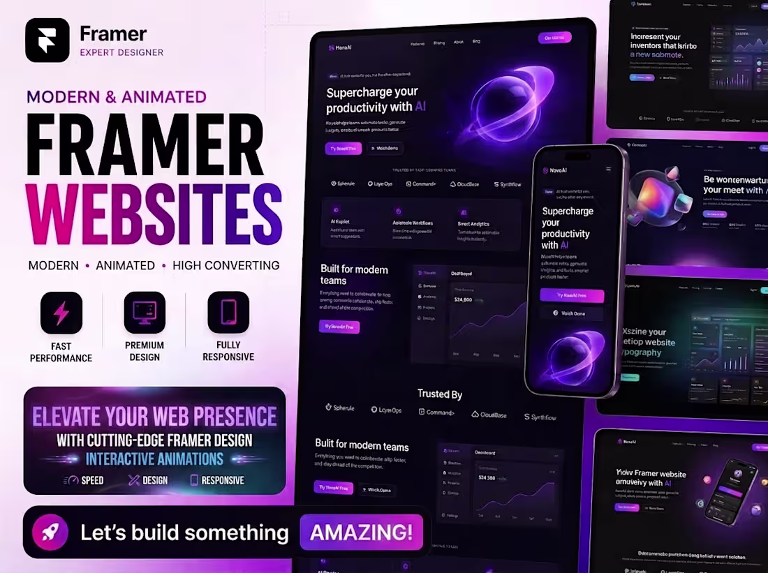 Cover image for Modern Framer Website for Businesses, Figma to Framer Website