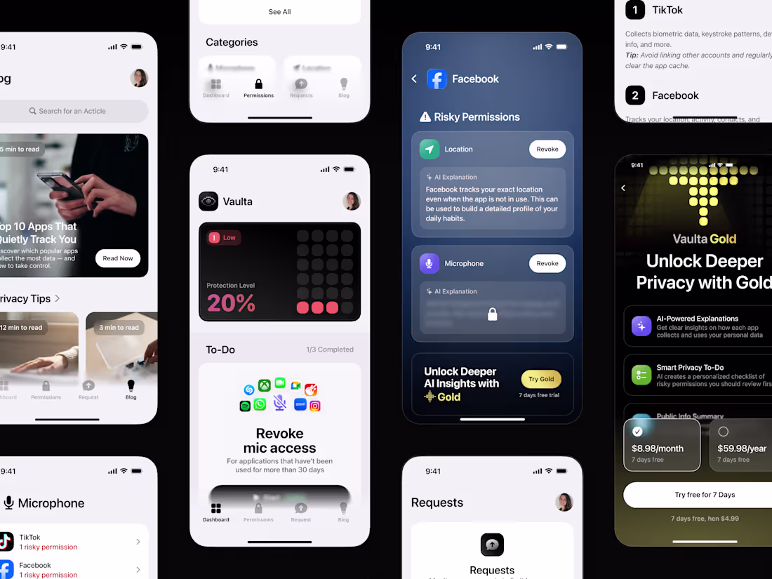 Cover image for About the project Vaulta is an iOS utility for privacy. It t...