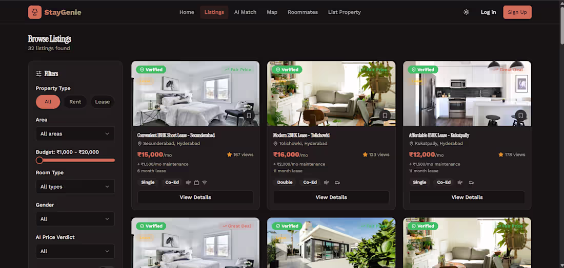 Cover image for StayGenie is a modern, AI-powered