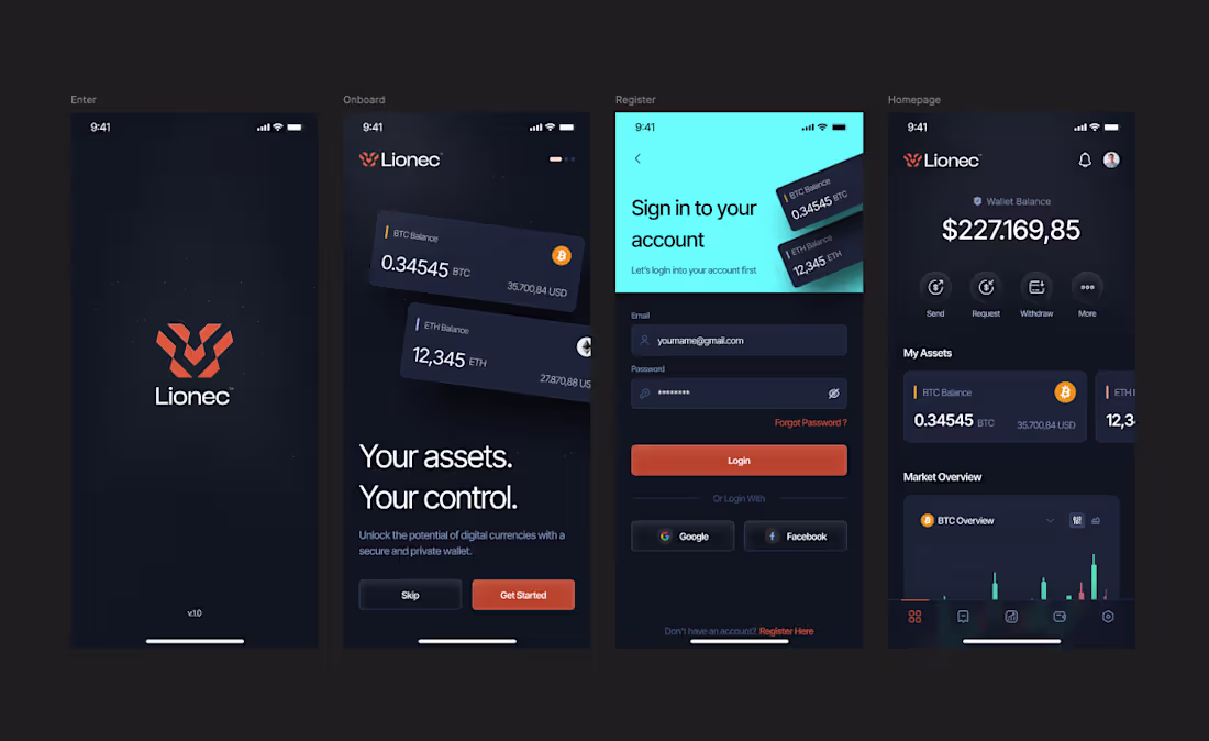 Cover image for UI/UX Design for Lionec Cryptocurrency Exchange