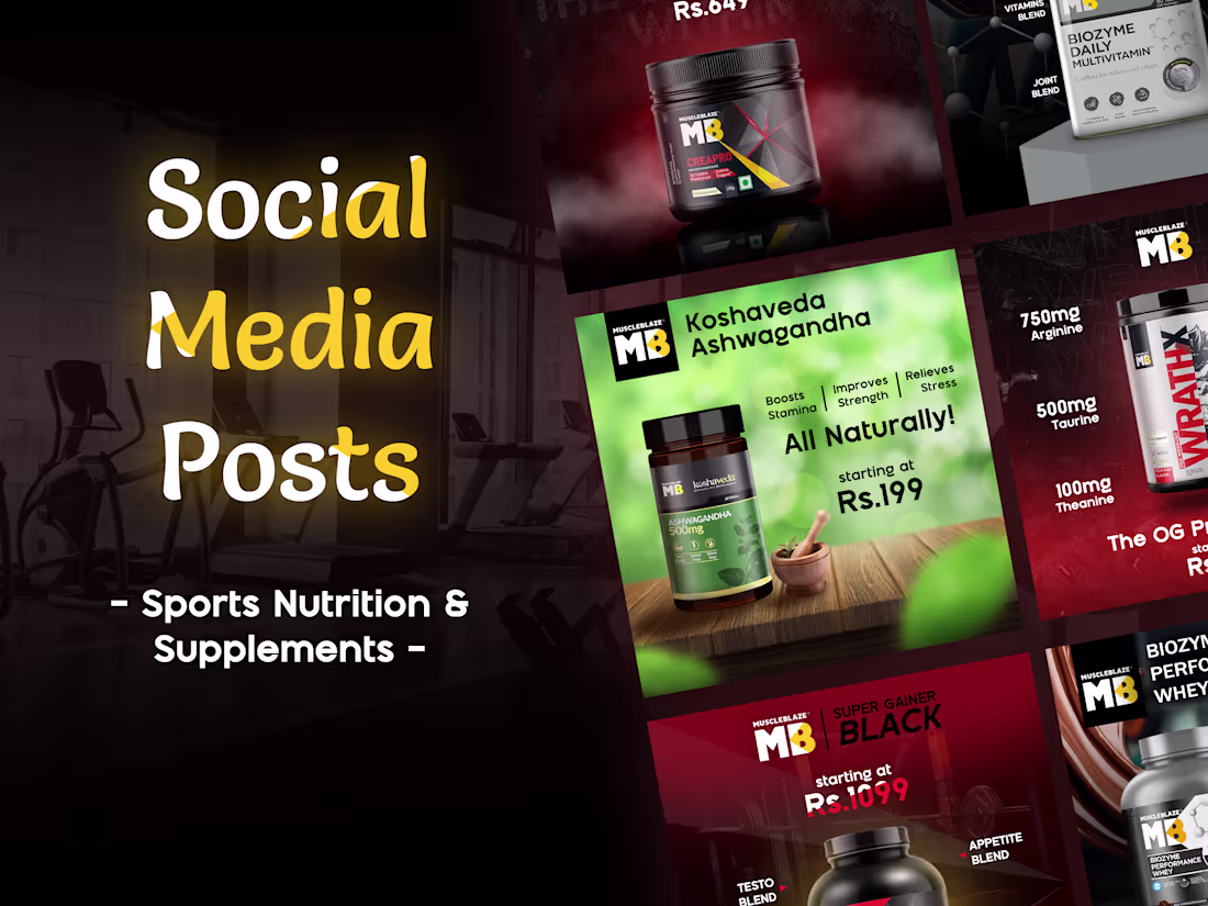 Cover image for Social Media Posts for Supplement Brand :: Behance