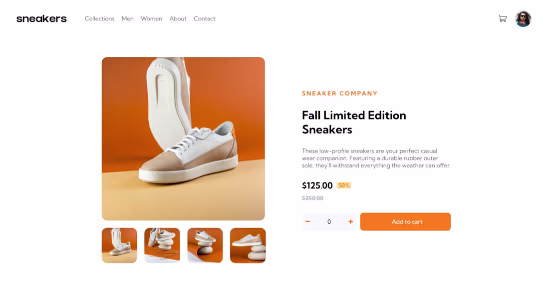 Cover image for Frontend Mentor - E-commerce product page https://vercel.com...