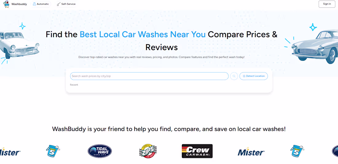 Cover image for WashBuddy is a car wash