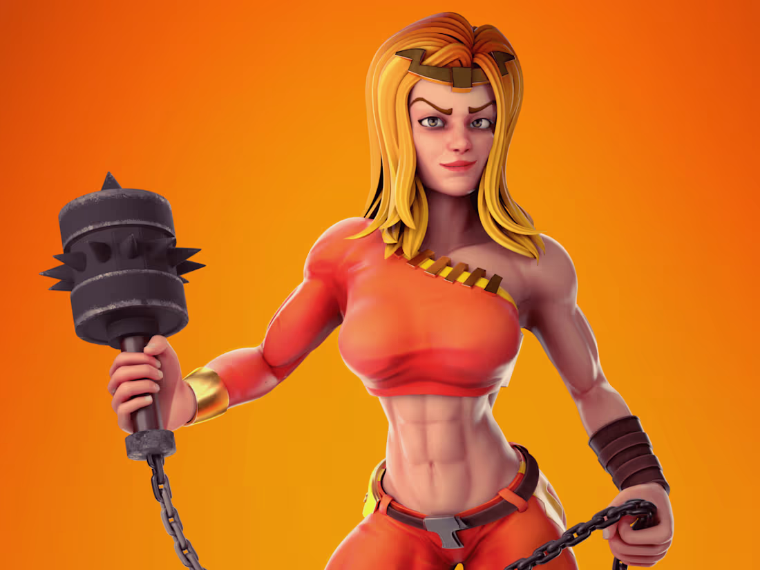 Cover image for Stylized 3D character - Thundra from Marvel Comics