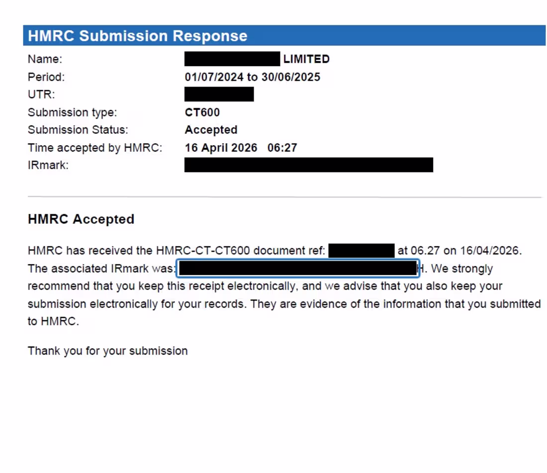 Cover image for 
HMRC Corporation Tax Return Submission

