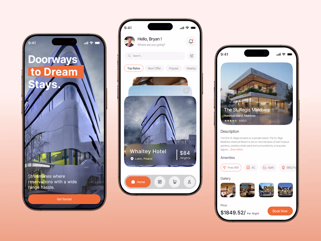 Cover image for Luxury Hotel Booking Mobile App Design