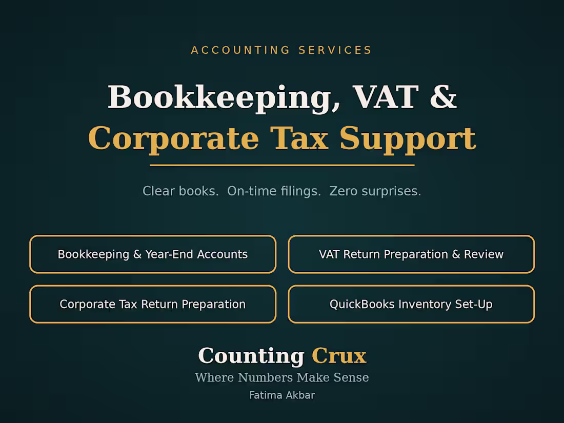 Cover image for Monthly Bookkeeping, VAT & Management Reports