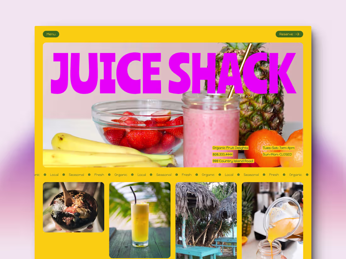 Cover image for Juice Shack 🍍 Course Study Framer Template Rework 
