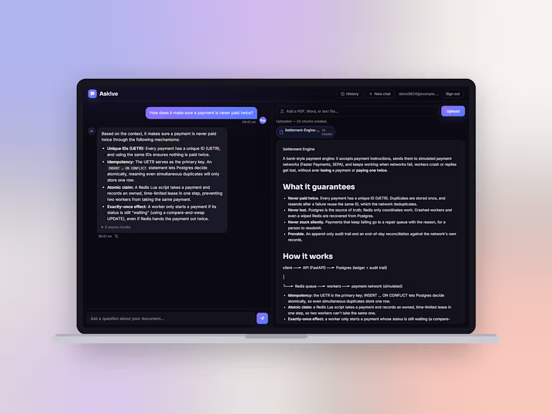 Cover image for Askive: chat with your documents