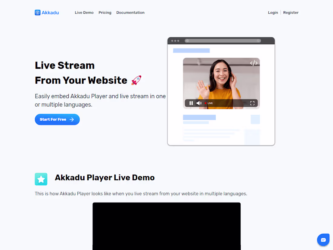 Cover image for Akkadu Player | Stream in multiples languages from your website