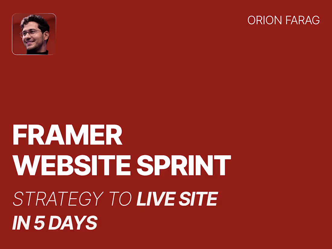 Cover image for Framer Website Sprint — Strategy to Live Site in 5 Days