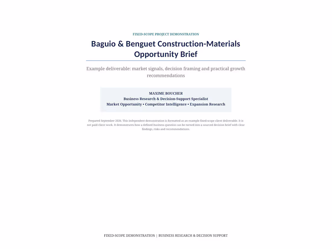 Cover image for Baguio & Benguet Construction Market Opportunity Analysis