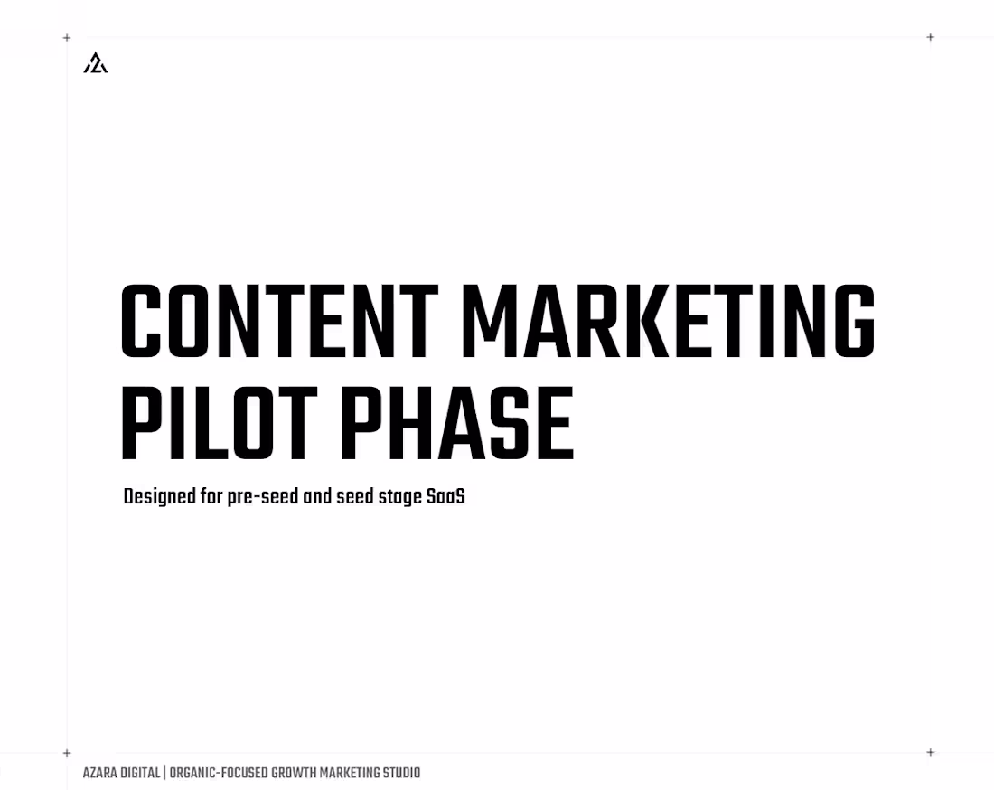 Cover image for Content Marketing Pilot Phase