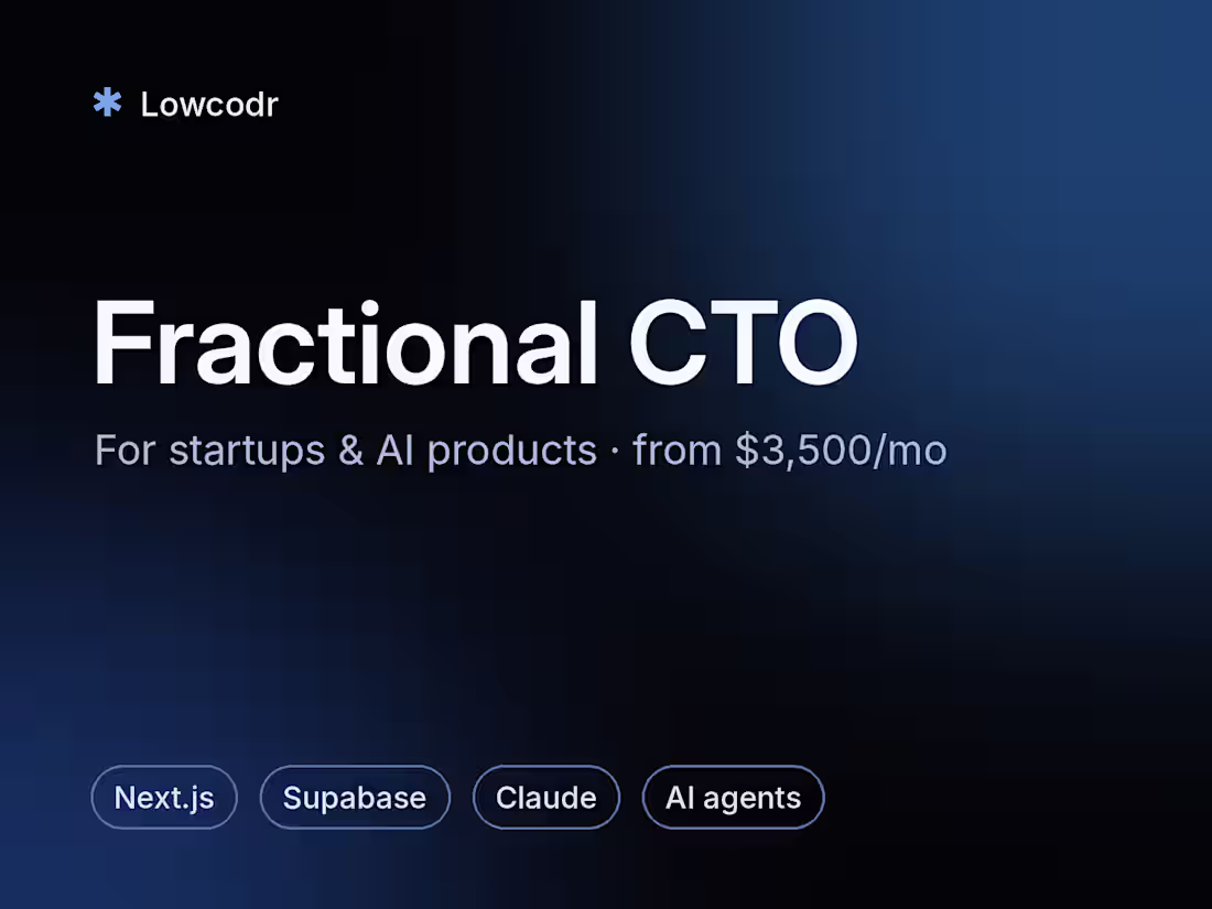 Cover image for Fractional CTO for Startups & AI Products