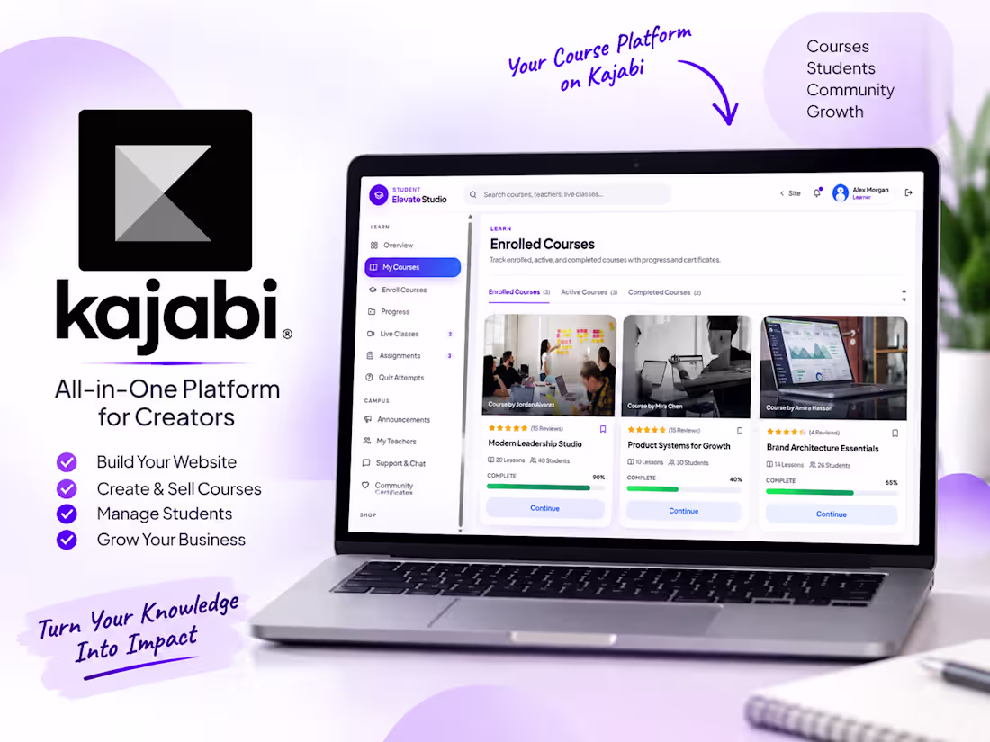 Cover image for Launch a polished Kajabi website, course experience, and convers