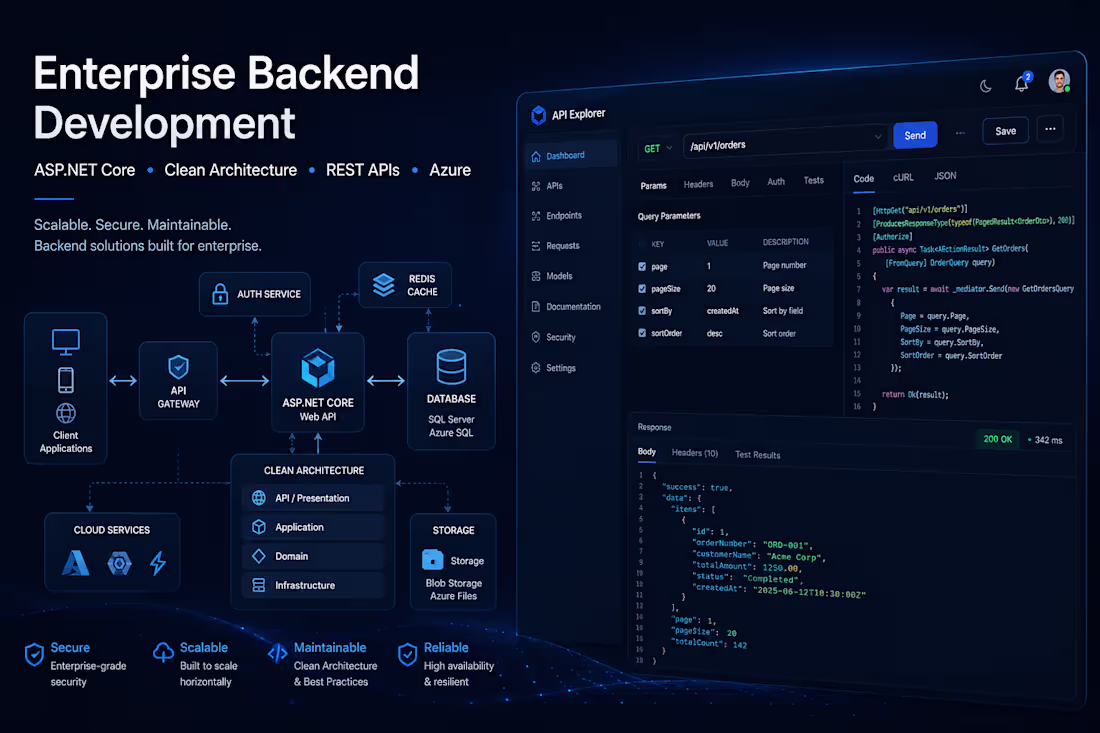 Cover image for Enterprise ASP.NET Core Backend Development