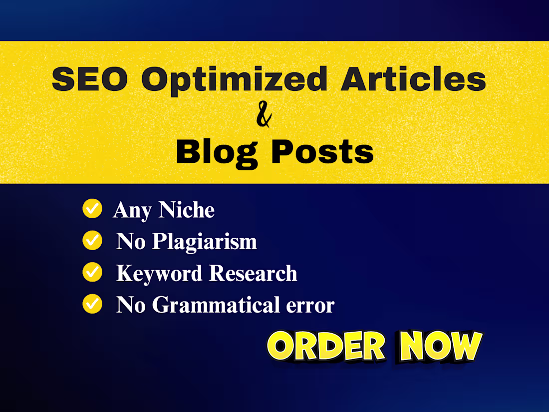Cover image for I Will Craft SEO-Optimized Blog Posts to Boost Your Rankings