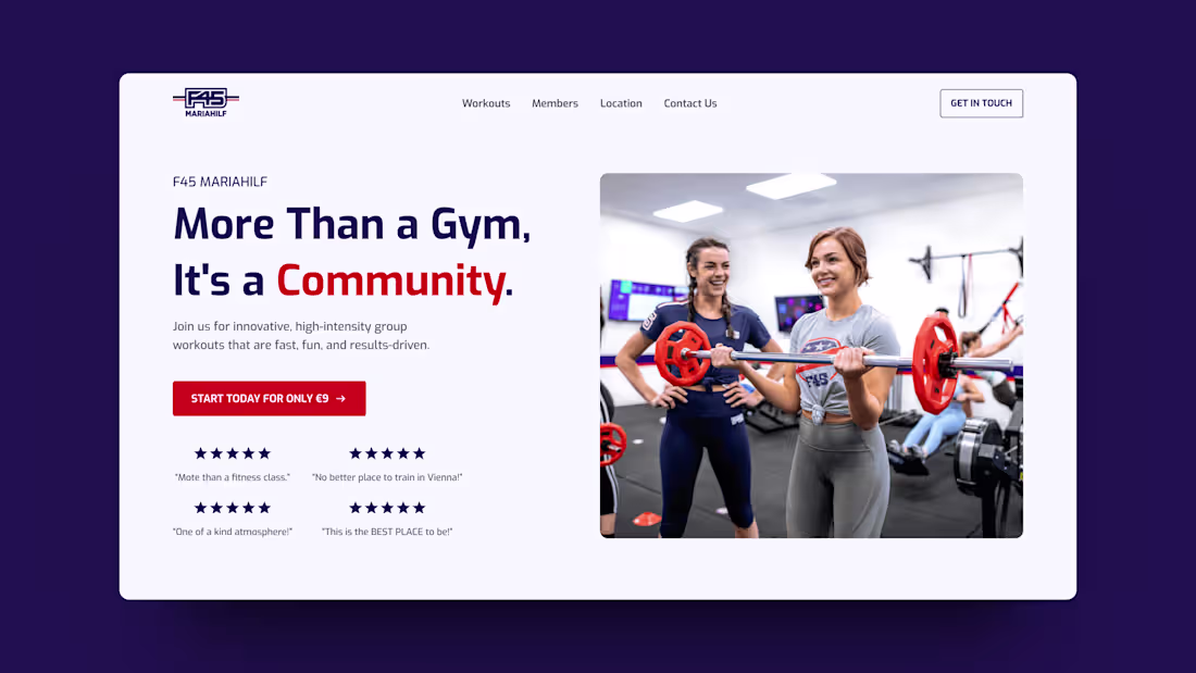 Cover image for Fitness Studio Website Hero Section Redesign