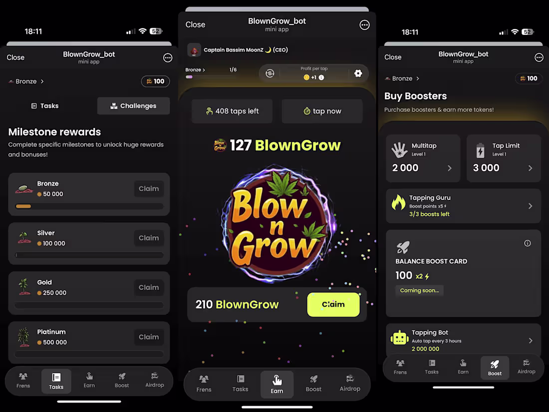 Cover image for  Blow n Grow | Blockchain Telegram Clicker Game