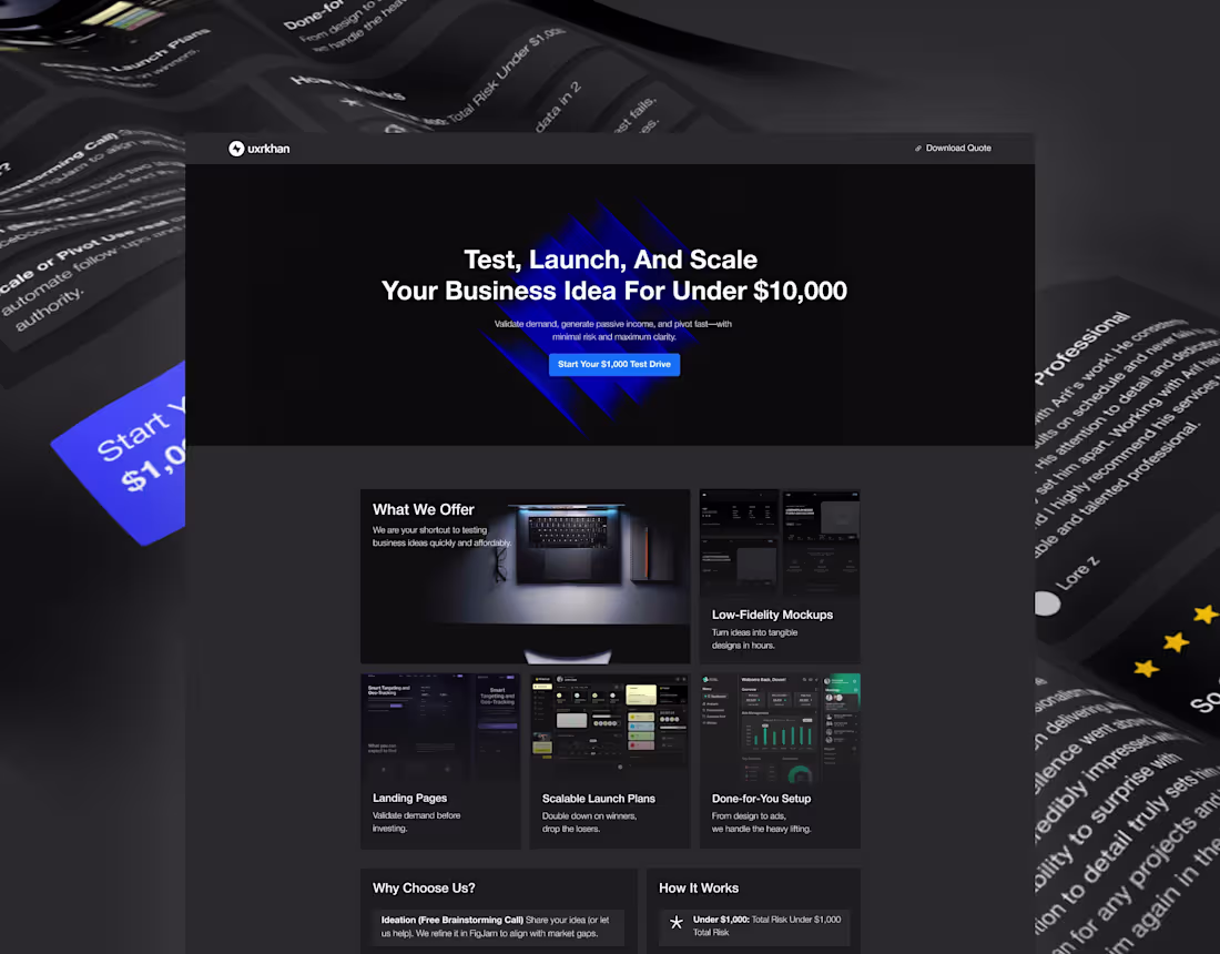 Cover image for Dark Theme Business Landing Page