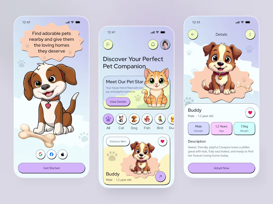 Cover image for Pet Adoption Mobile App
A clean